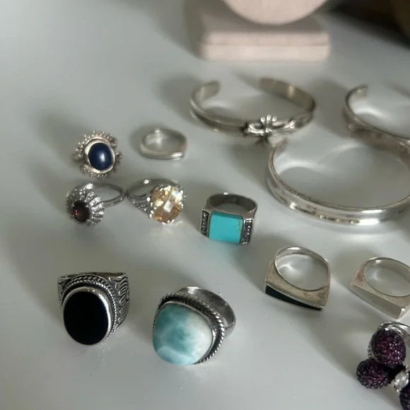 30 PIECE Sterling SILVER Women’s JEWELRY LOT - Picture 3 of 9